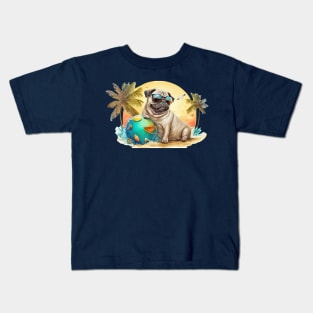 Cute Pug Dog Beach Bum All Over Tote Bag Kids T-Shirt